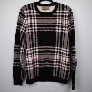 Paisley & Gray black and white plaid sweater-L